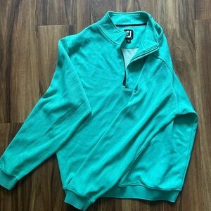 BNWOT FootJoy Turquoise Zip Up Sweater with Athletic Performance Material